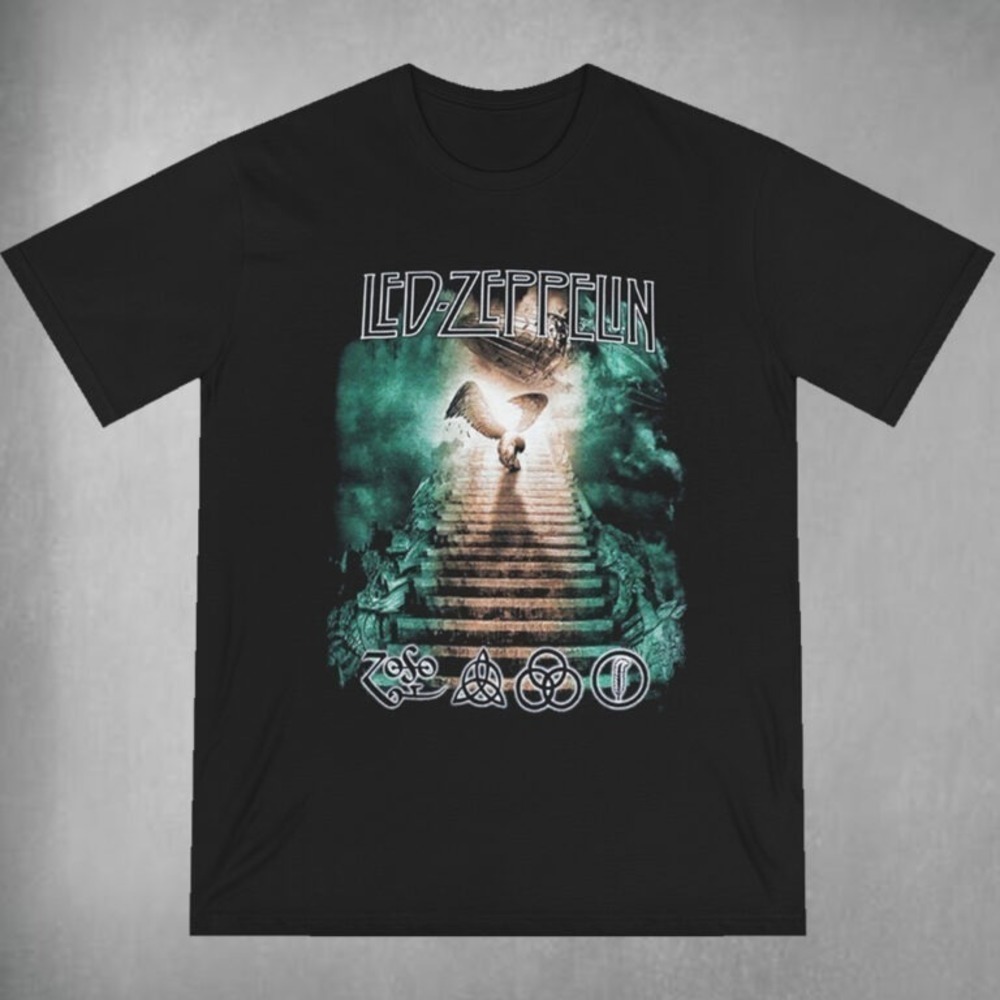 Led Zeppelin Stairway To Heaven Classic Rock Band Music Fan T-Shirt - Picture 1 of 4